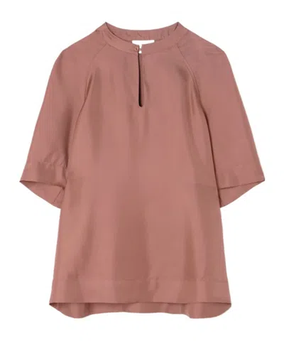 Loulou De Saison Zeus Silk-twill Blouse In Pink