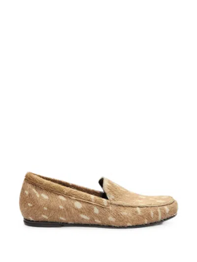 Loulou De Saison Zino Deer-print Pony-effect Loafers In Brown