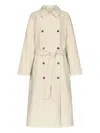 Loulou De Saison Zuru Double-breasted Belted Trench Coat In Neutral