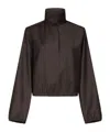 Loulou De Saison Zyla Stand Collar Blouse In Brown
