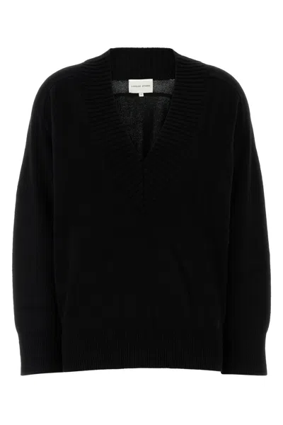 LOULOU STUDIO LOULOU BLACK CASHMERE OVERSIZE SAGE SWEATER