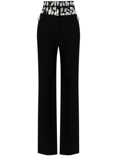 Loulou Studio Double-waist Tailored Trousers In Black