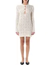 Loulou Studio Lace Pattern Keyhole Neckline Mini Dress