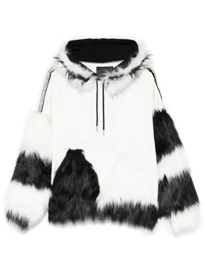 Loulou Studio Faux Fur-detailing Hoodie In White
