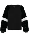 Loulou Studio Faux Fur-sleeves Sweatshirt In Schwarz
