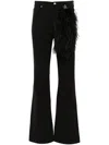 Loulou Studio Feather-detail Jeans In Black