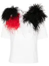 Loulou Studio Feather-detail T-shirt In White