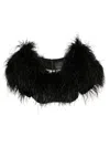 Loulou Studio Feather-detailing Top In Black