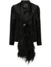Loulou Studio Feather-sash Blazer In Black