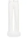 Loulou Studio Feather-trim Jeans In White