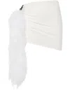 Loulou Studio Feather-trim Skirt In White