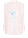 Loulou Studio Floral-appliqué Single-breasted Blazer In Pink