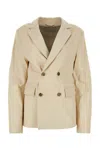 Loulou Studio Loulou Ivory Leather Davao Blazer
