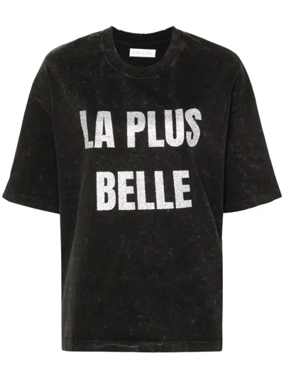 Loulou Studio Glitter-print Washed T-shirt In Black