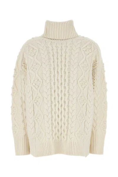 Loulou Studio Loulou Ivory Wool Blend Anar Oversize Sweater In White
