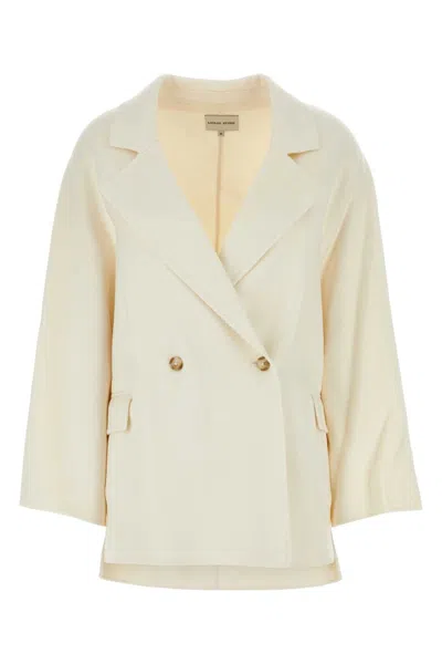 Loulou Studio Loulou Ivory Wool Blend Gary Coat In White