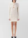 Loulou Studio Lace Pattern Keyhole Neckline Mini Dress
