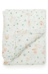 Loulou Lollipop Muslin Swaddle Blanket In Bunny Meadow