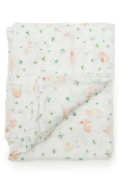 Loulou Lollipop Muslin Swaddle Blanket In Bunny Meadow