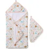 Loulou Lollipop Print Muslin Hooded Towel & Washcloth Set
