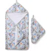 Loulou Lollipop Print Muslin Hooded Towel & Washcloth Set