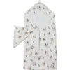 Loulou Lollipop Kids'  Print Muslin Hooded Towel & Washcloth Set In Multi Bike
