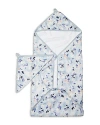 Loulou Lollipop Unisex Hooded Towel Set In Ink Floral