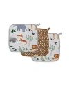Loulou Lollipop Unisex Washcloths, 3 Piece Set In Safari