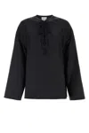 Loulou Studio Silk Blouse With 3/4 Sleeves And Tie Detail