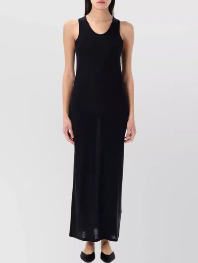 Loulou Studio Maryon Sleeveless Scoop Neckline Floor Length Dress In Black