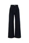 Loulou Studio Loulou Midnight Blue Denim Attu Wide-leg Jeans In Dark Blue