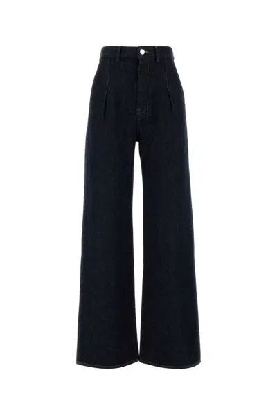 LOULOU STUDIO MIDNIGHT BLUE DENIM ATTU WIDE-LEG JEANS