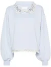Loulou Studio Oversized-collar Cotton Sweatshirt In Blue