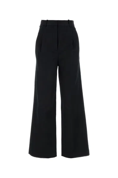 LOULOU STUDIO LOULOU BLACK COTTON BLEND IDAI PALAZZO PANT