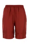 Loulou Studio Silk Zinnia Knee-length Bermuda Shorts In Red