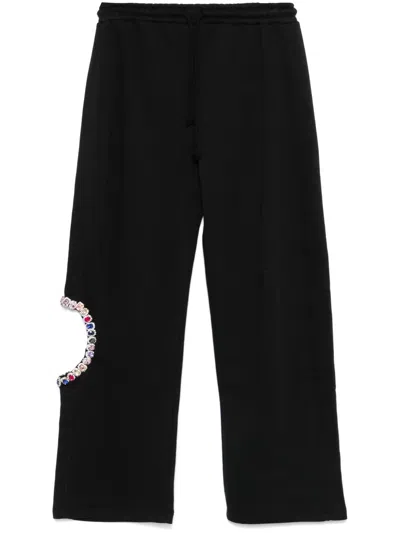 Loulou Studio Rhinestone-embellished Track Pants In Black