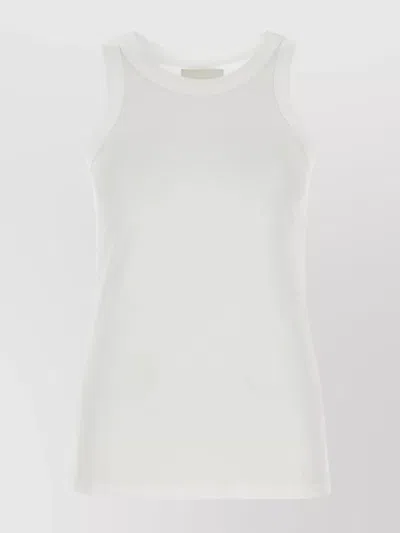 Loulou Ribbed Cotton Tank Top In White