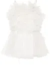 Loulou Studio Round-neck Ruffled Minidress In White
