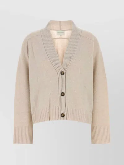 LOULOU STUDIO SAND CASHMERE KAIA CARDIGAN