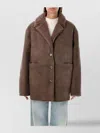 Loulou Studio Shearling Lapin Collar Jacket In Brown