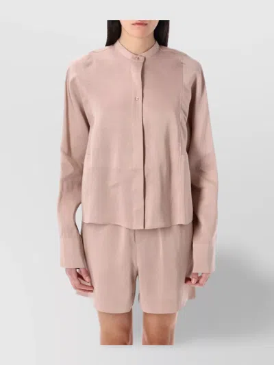 Loulou Studio Siara Shirt With Buttoned Cuffs And Pleated Back In Pink