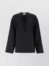 LOULOU SILK BLOUSE WITH 3/4 SLEEVES AND TIE DETAIL