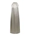 Loulou Studio Morene Silk Blend Halter Neck Long Dress In Gray