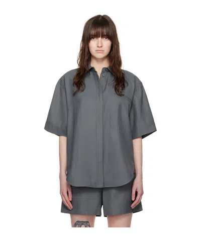 Loulou Studio A Short Sleeved Shirt In Gray
