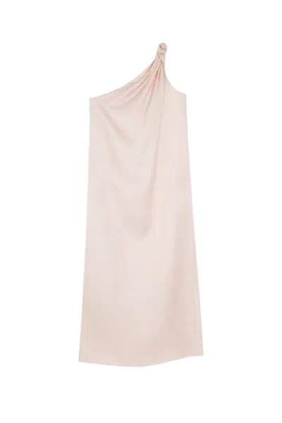 Loulou Studio Adela One-shoulder Twist Midi Dress In Pink