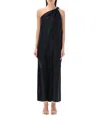 Loulou Studio One-shoulder Twisted Silk Midi Dress In Black