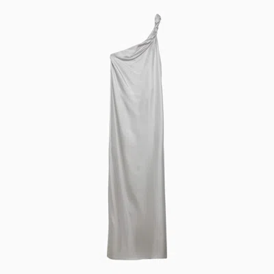 LOULOU STUDIO ADELA SILVER GREY SILK LONG DRESS