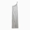 Loulou Studio Adela Silver Grey Silk Long Dress In Gray