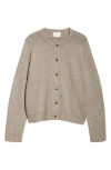 Loulou Studio Loulou De Saison Aidar Crop Wool & Cashmere Crewneck Cardigan In Ash Grey