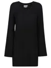 Loulou Studio Aisala Cotton Blend Knit Short Dress In Black